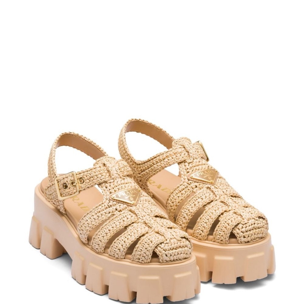 Chunky Beige Platform Sandals